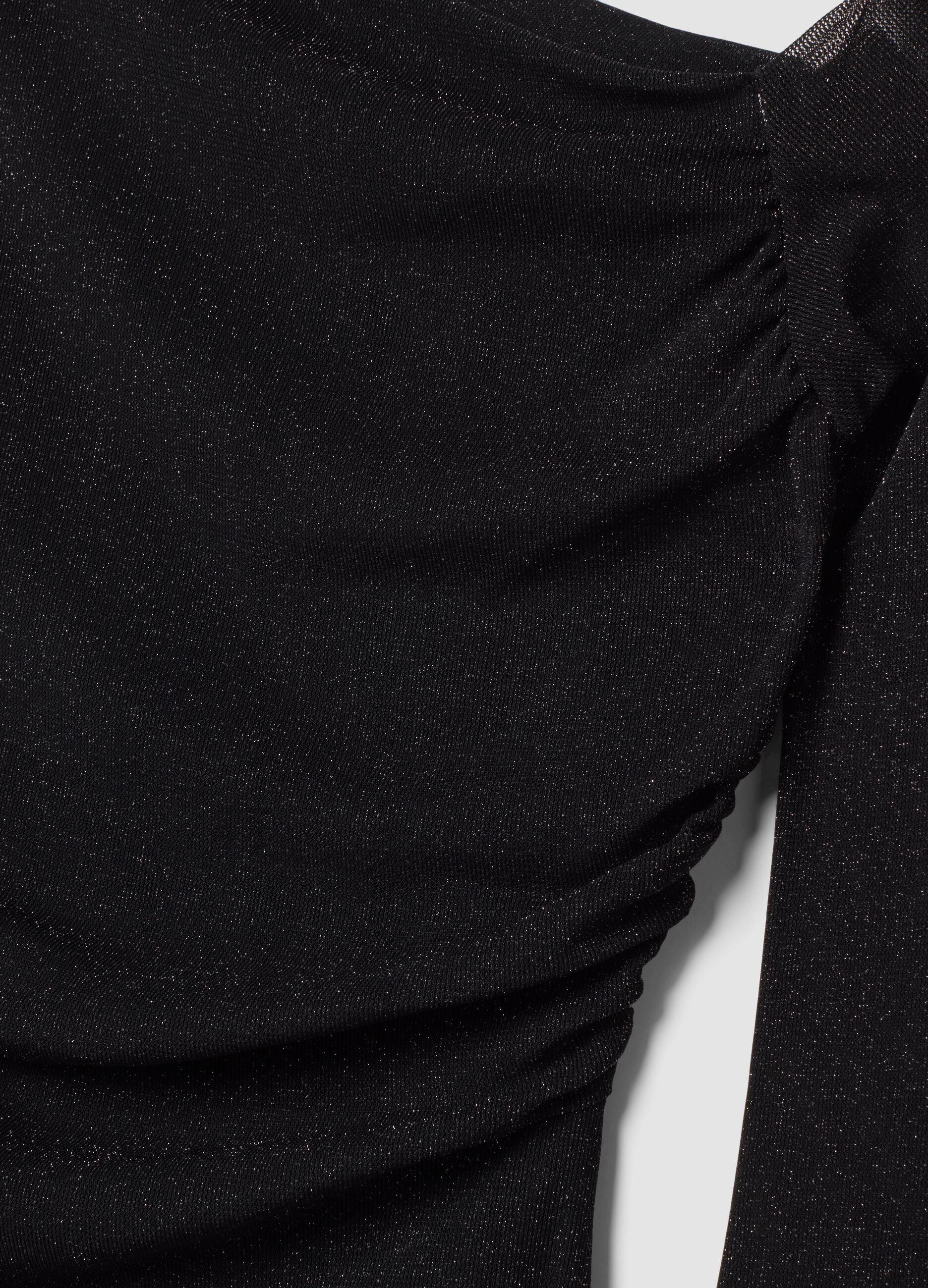 Black stretch dress with flared skirt