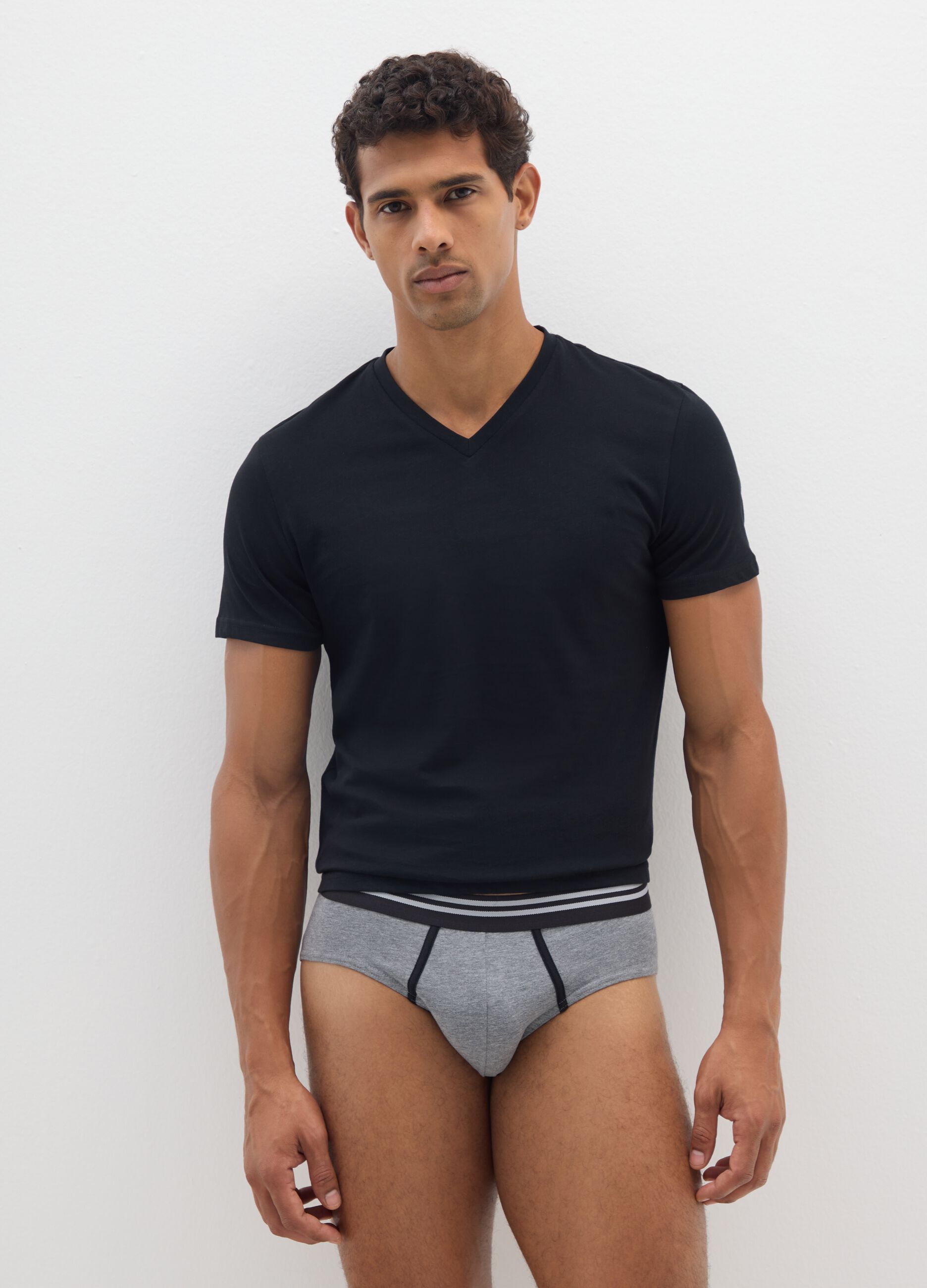 Tripack di slip multicolor in cotone elasticizzato