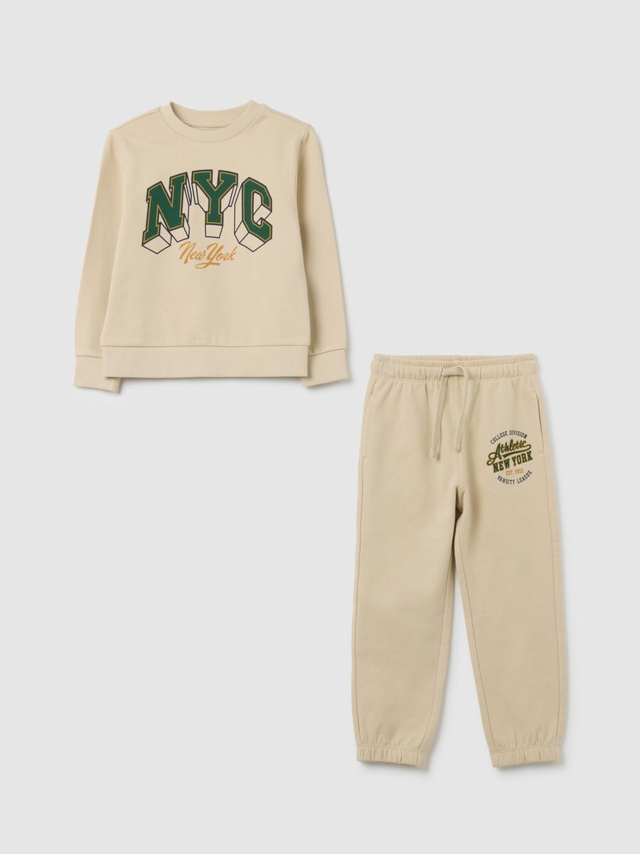 Children's beige pure cotton regular fit outfit_0