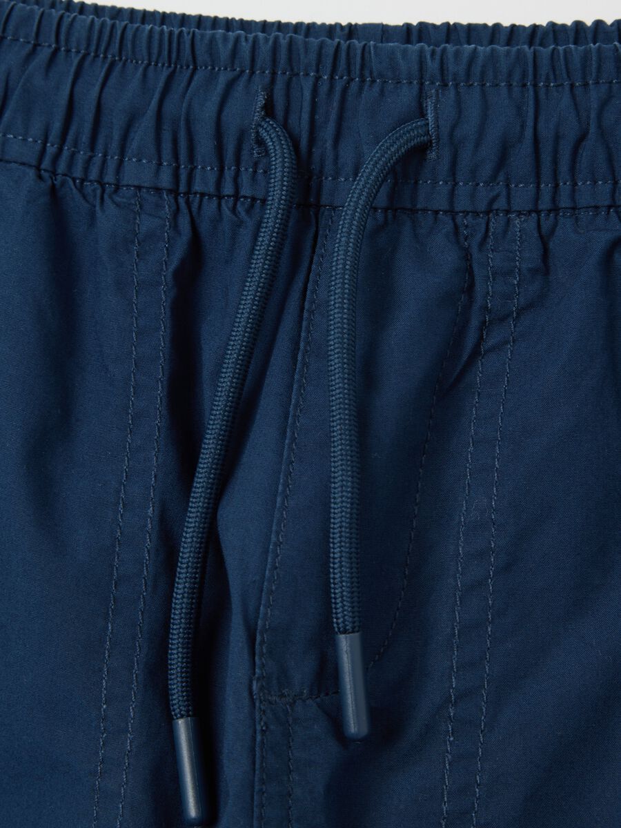 Blue trousers in cotton with drawstring_2