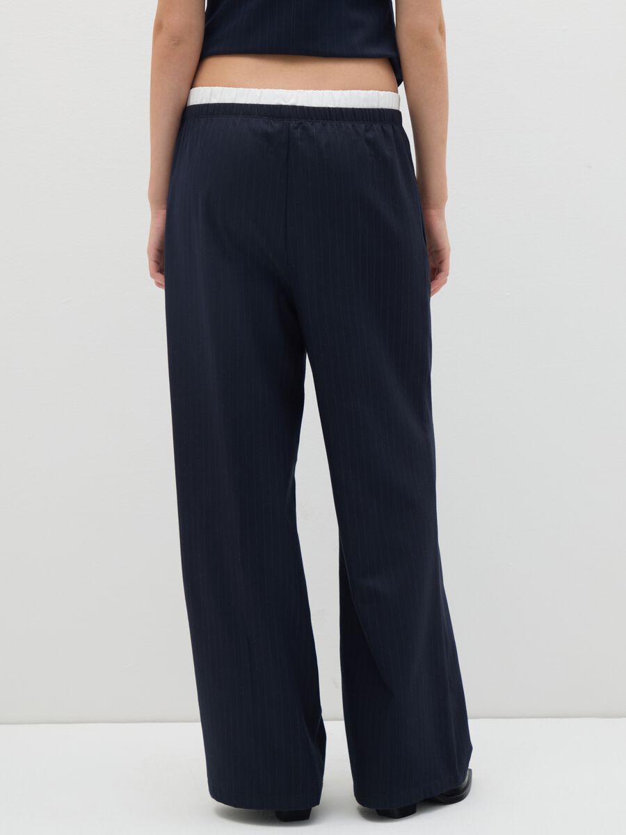 Blue Check Wide Leg Trousers_3