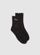 Black Cotton Blend Socks with Ruffled Edges_0