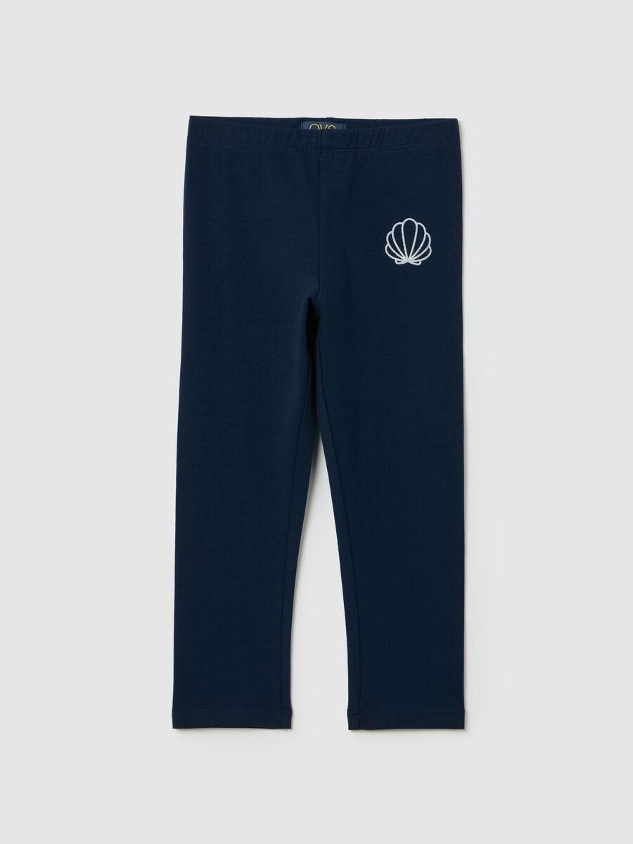 Blue leggings with glitter shell_0
