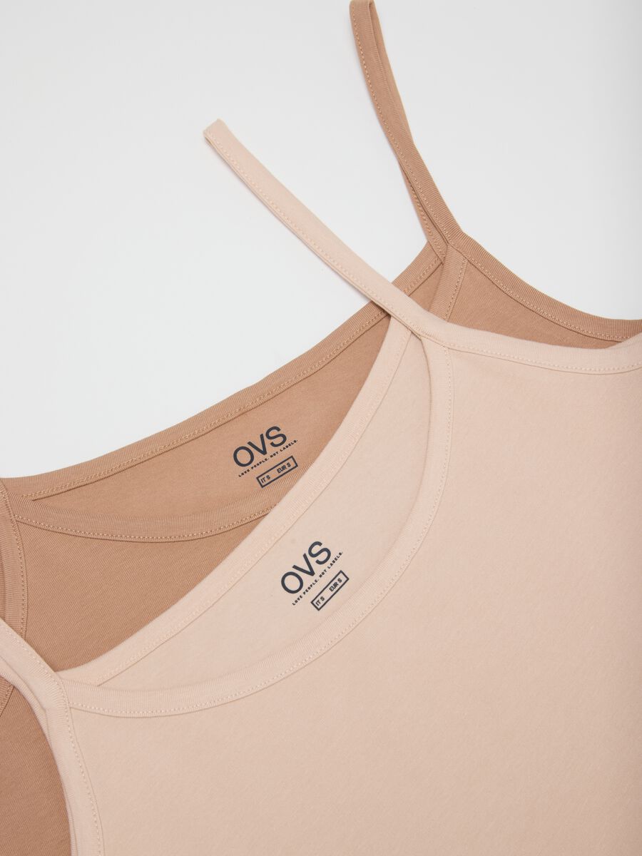 Twin-pack sleeveless vests in stretchy multicolour cotton regular fit_1