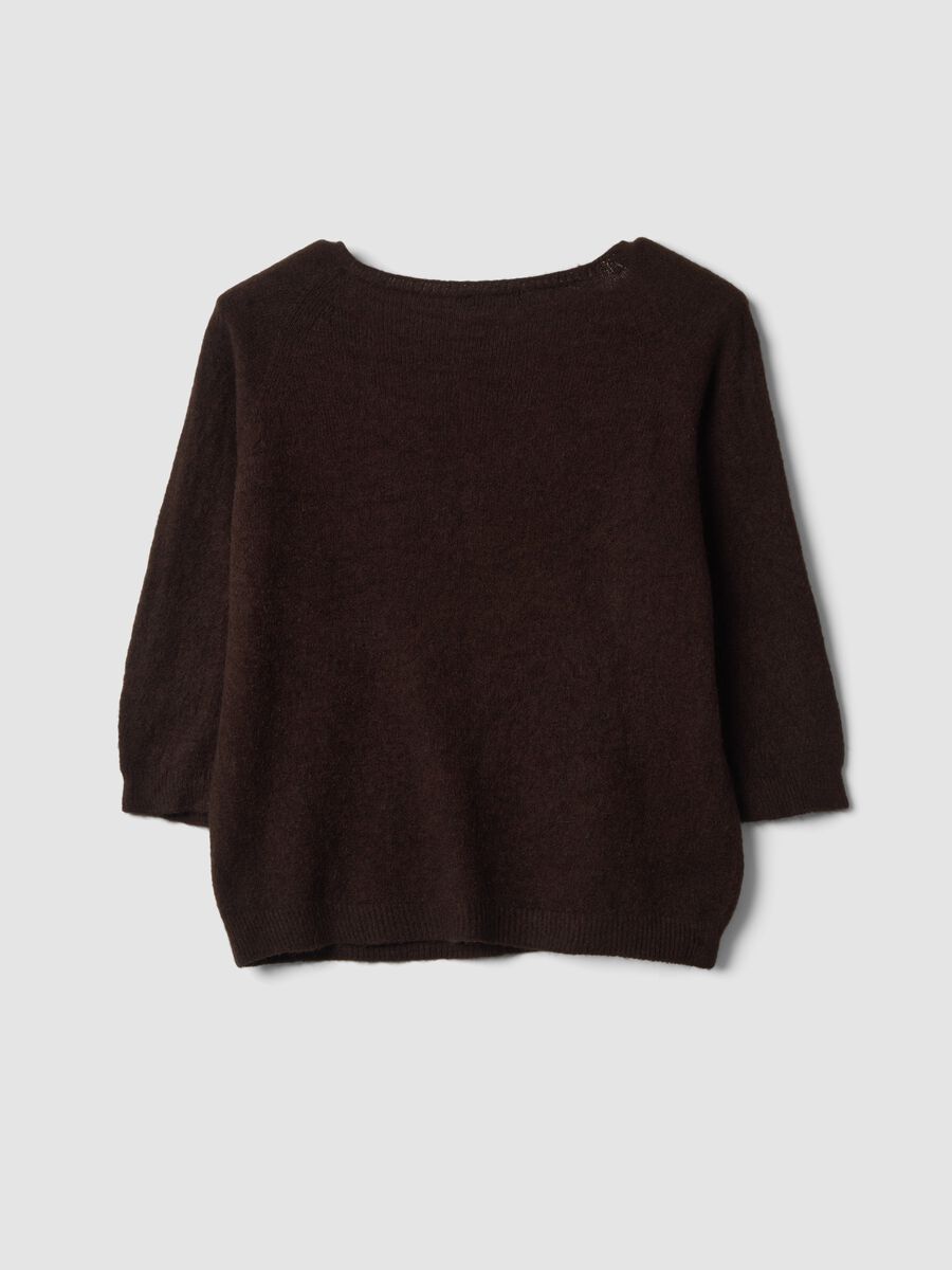 Maglia marrone scollo a V regular fit_2