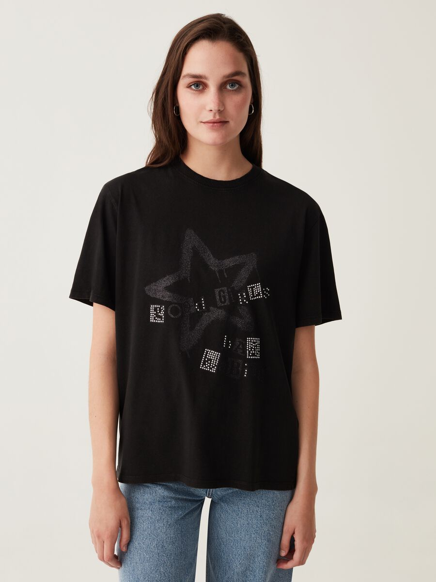 T-shirt in cotone con stampa_0
