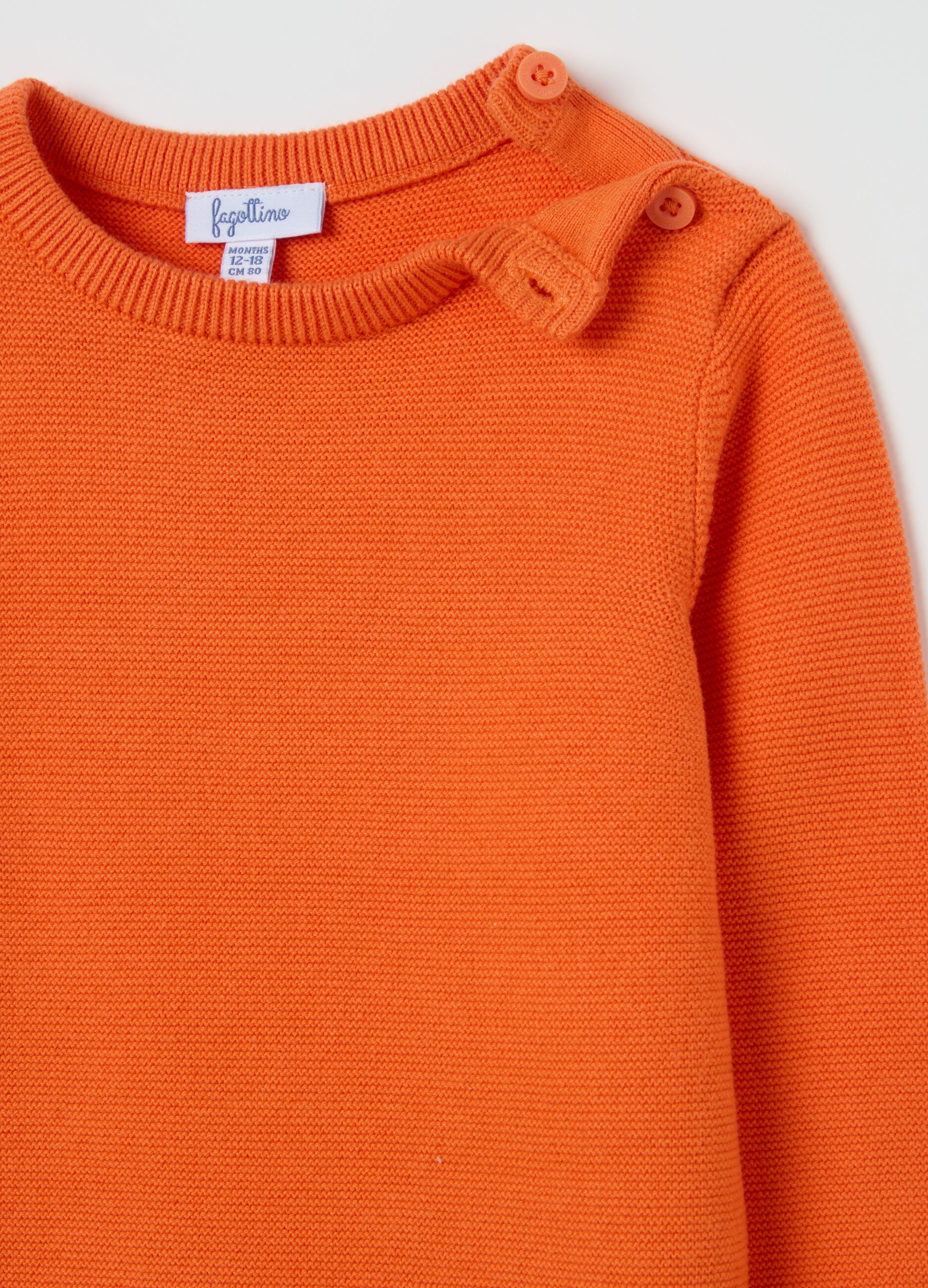 Pullover in cotone tinta unita