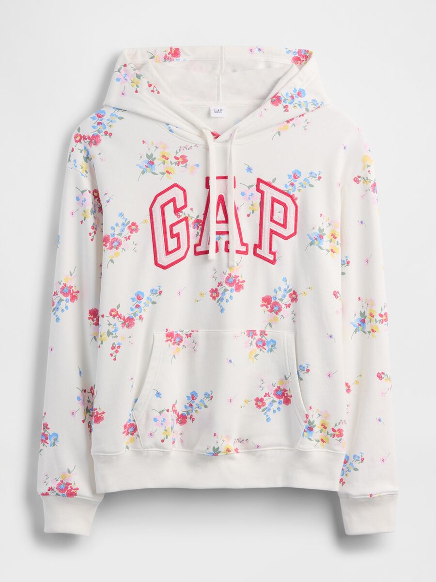 Regular Fit Cotton Blend Sweatshirt with Logo and Floral Design_3