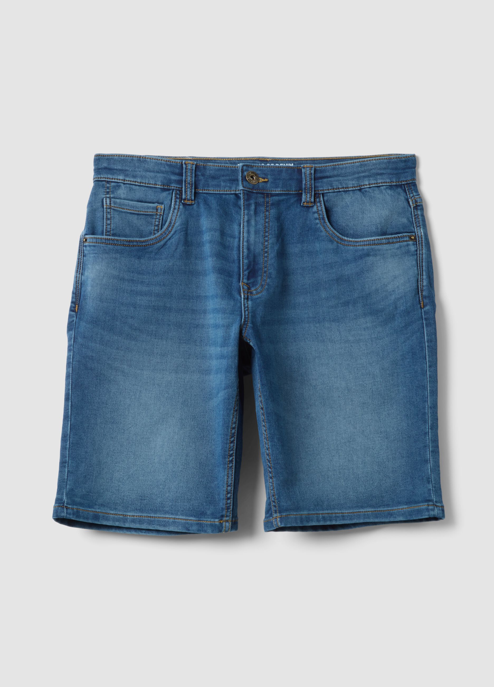 Slim-fit stretch cotton shorts