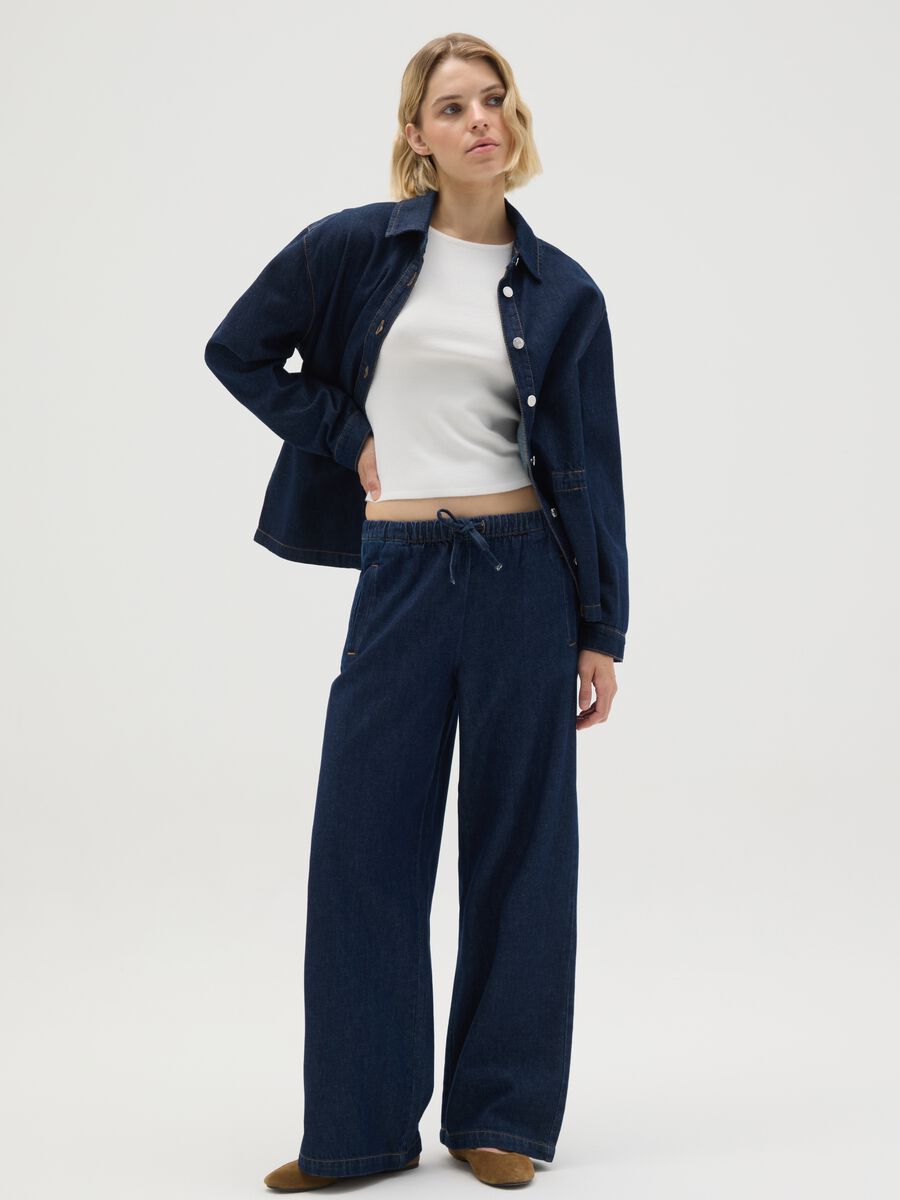 Women's Regular Fit Pure Cotton Denim Trousers_0