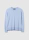 Regular fit light blue pure wool sweater_4