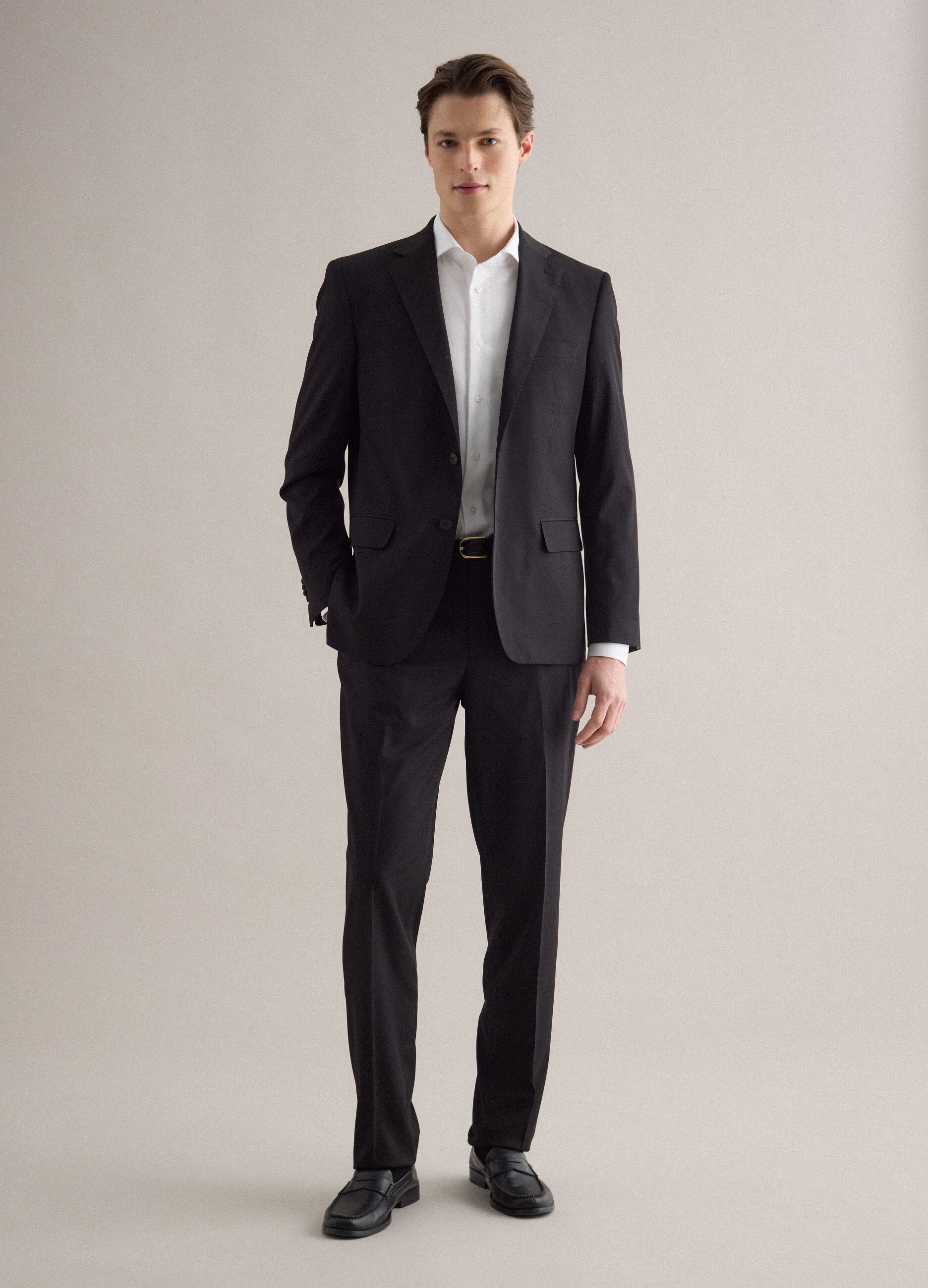Classic Black Regular Fit Trousers