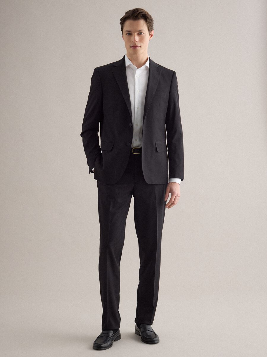 Classic Black Regular Fit Trousers_0