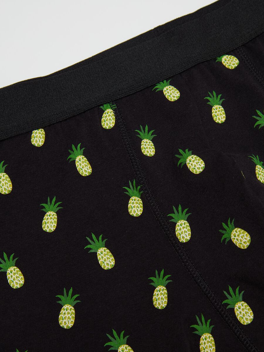 Midi boxer shorts in stretch cotton with pattern._5