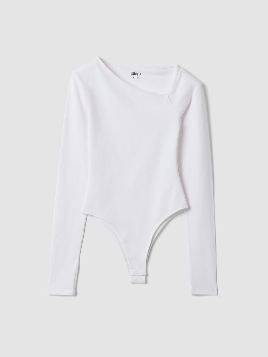 White Asymmetric Bodysuit_1
