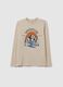 Boys' beige pure cotton regular fit sweater_0