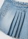 Light blue pleated denim skirt in pure cotton for girls_2