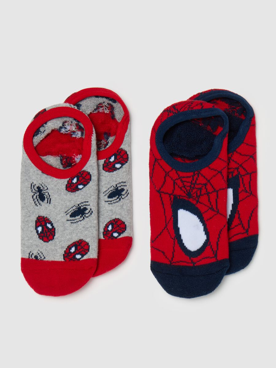 Two-pair pack slipper socks with Spider-Man design_0