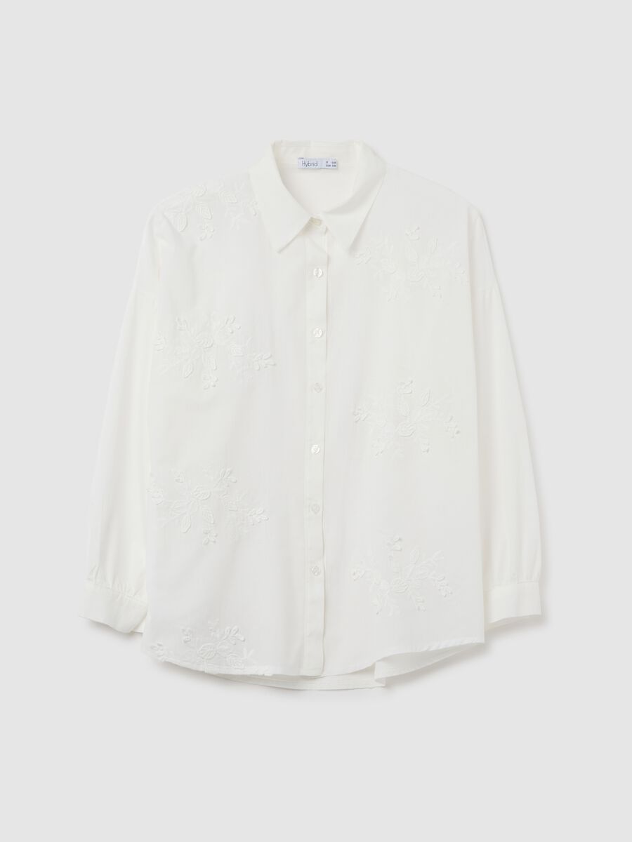 Women's white oversized pure cotton shirt regular fit_4