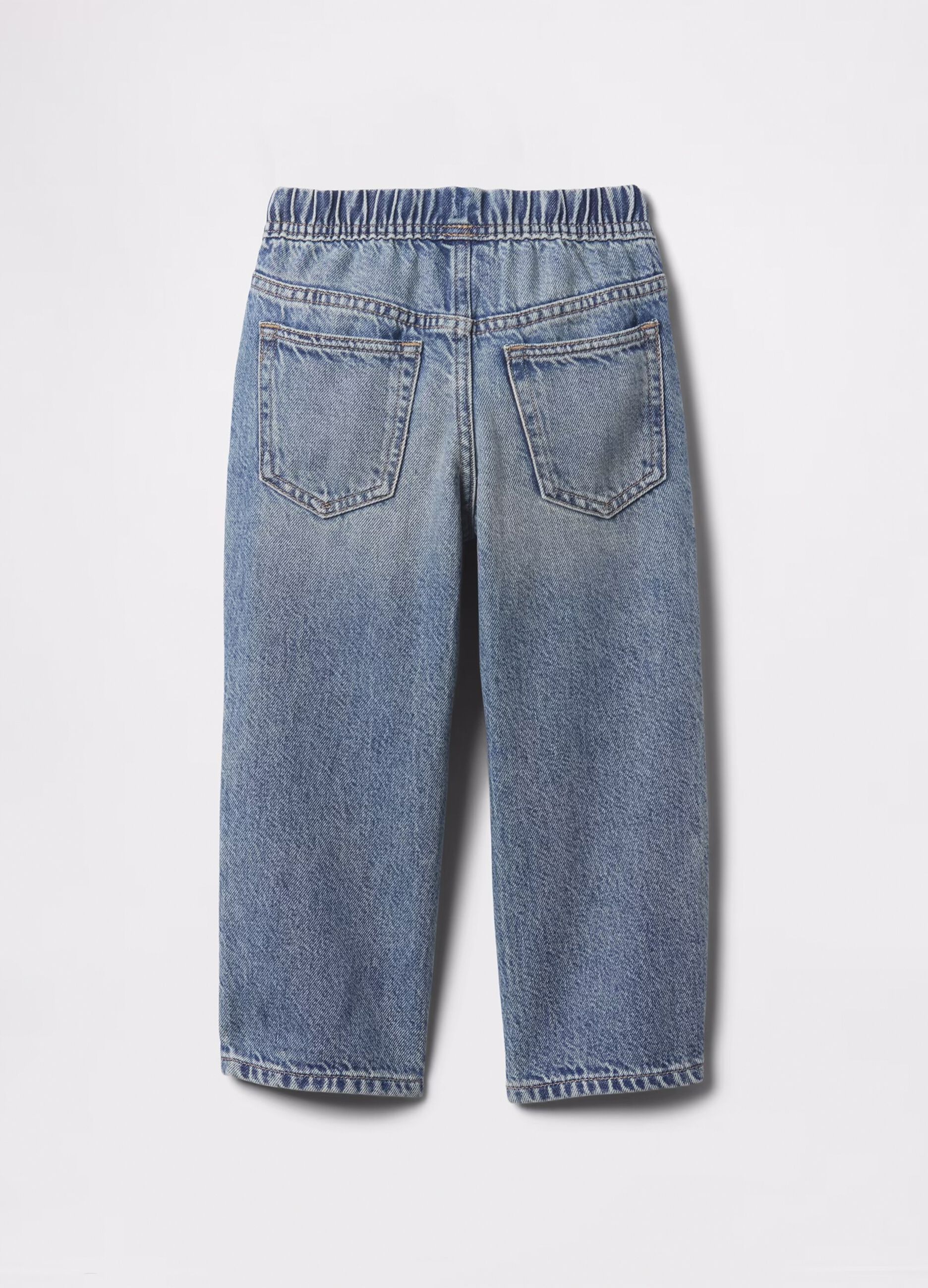 Denim joggers with drawstring and pockets