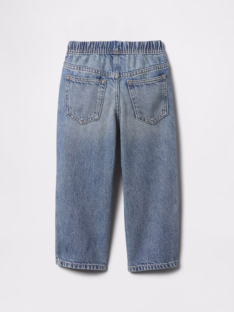 Denim joggers with drawstring and pockets_2