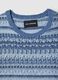 Blue cotton-blend regular fit knit patterned sweater_5