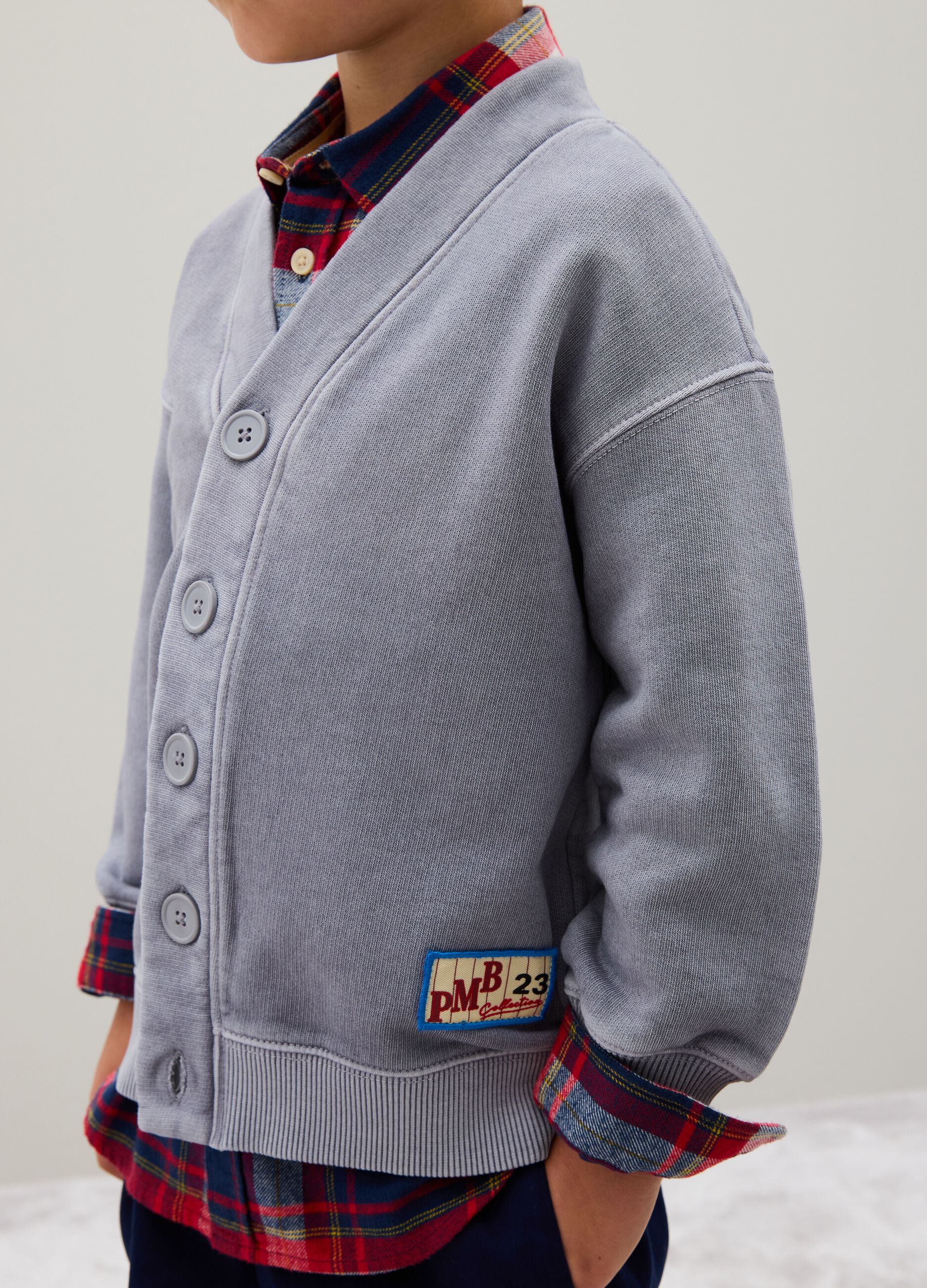 Grey regular fit pure cotton children's sweatshirt