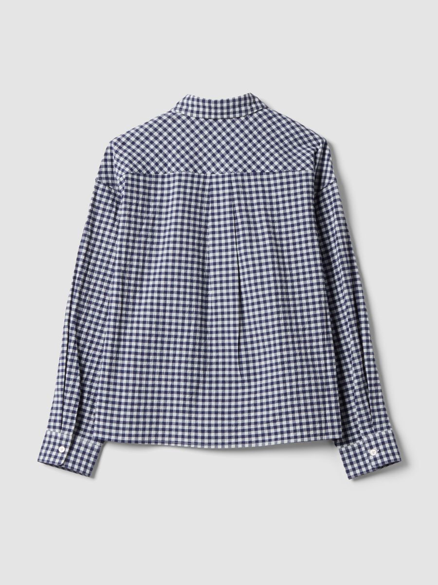 Blue checked regular-fit stretch cotton shirt_2