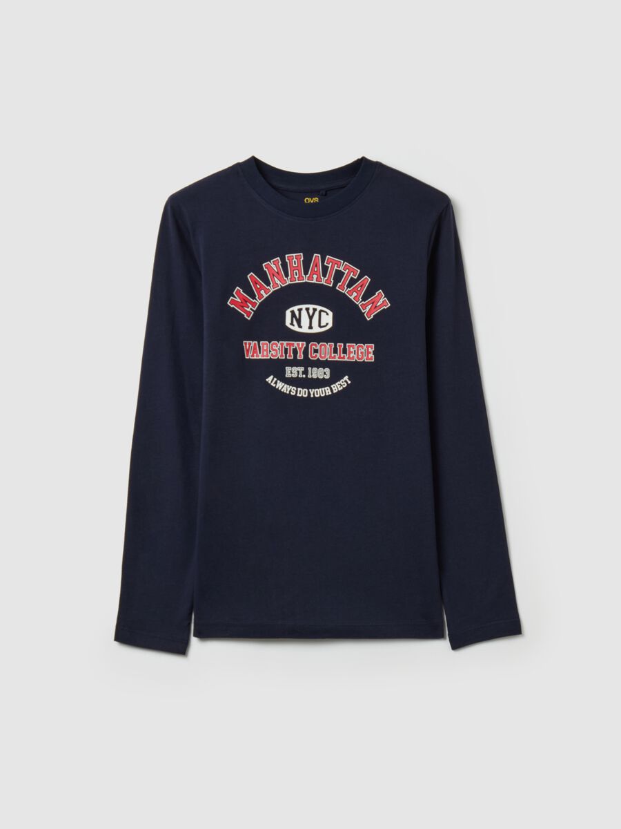 Long-sleeved T-shirt with college print_3