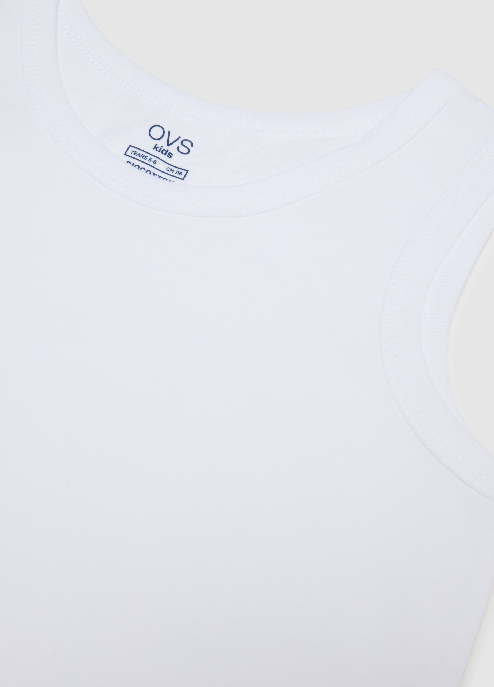 White cotton vests for boys