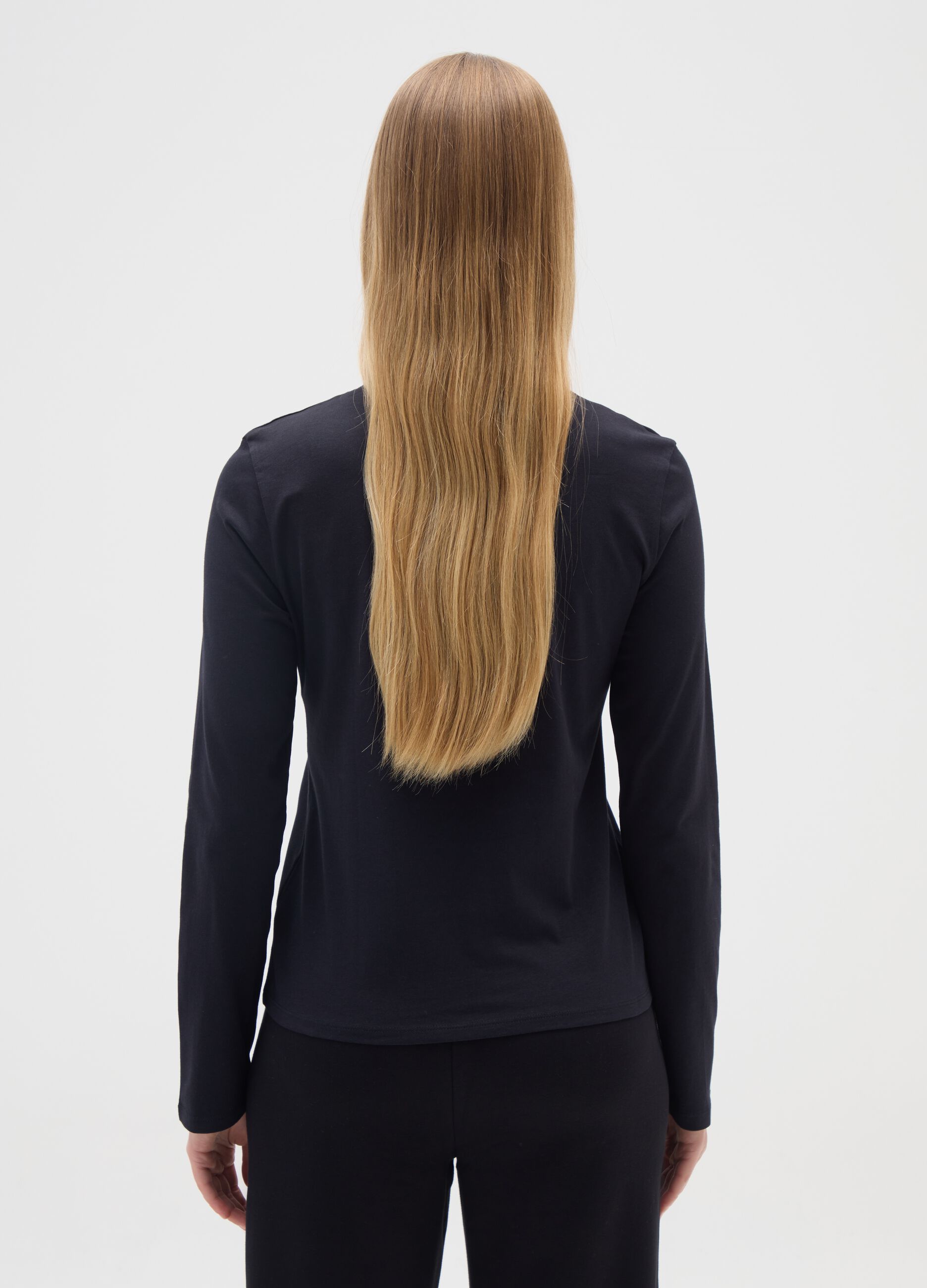 Black pure cotton T-shirt regular fit