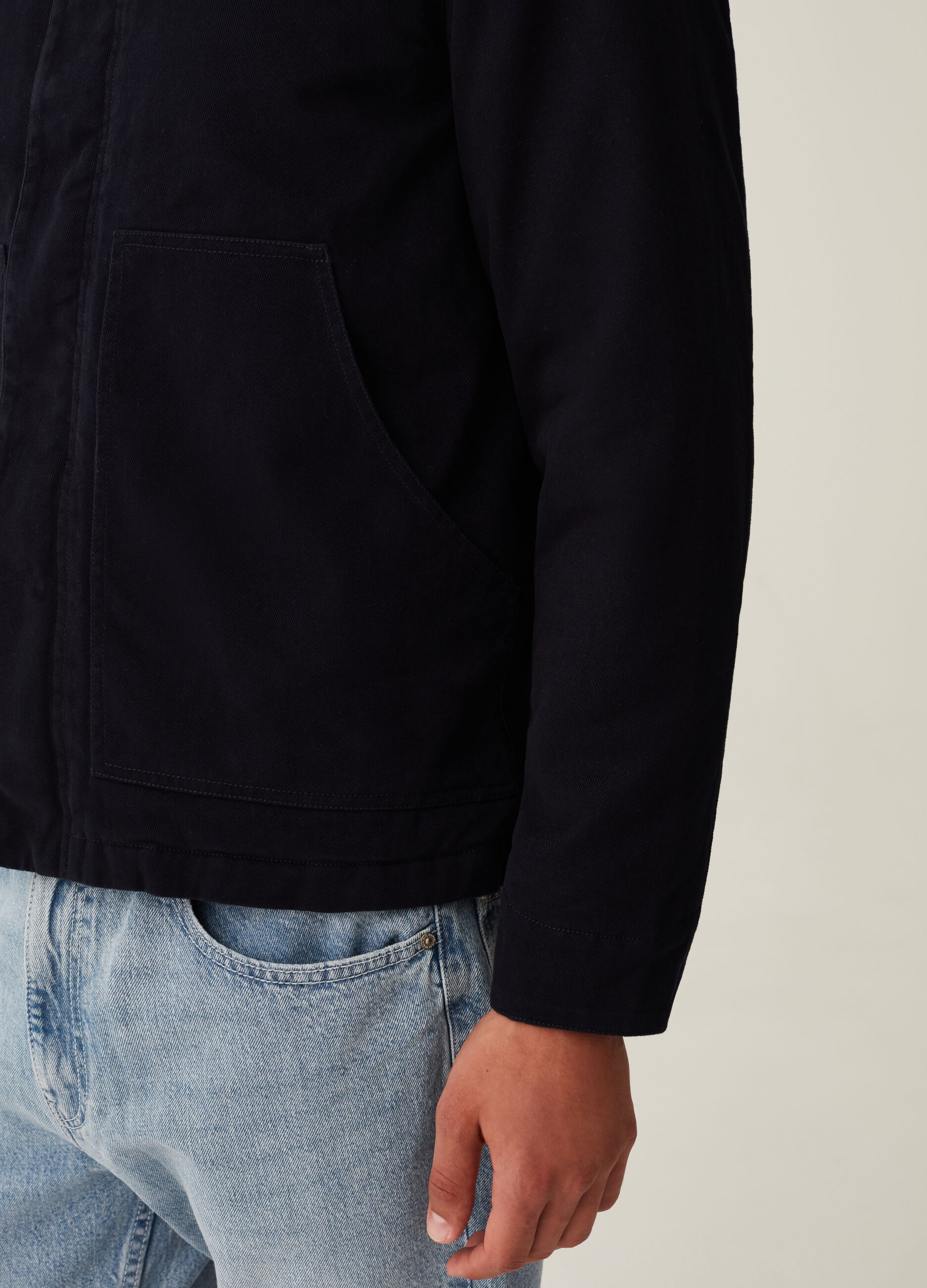 Shacket in cotone con zip