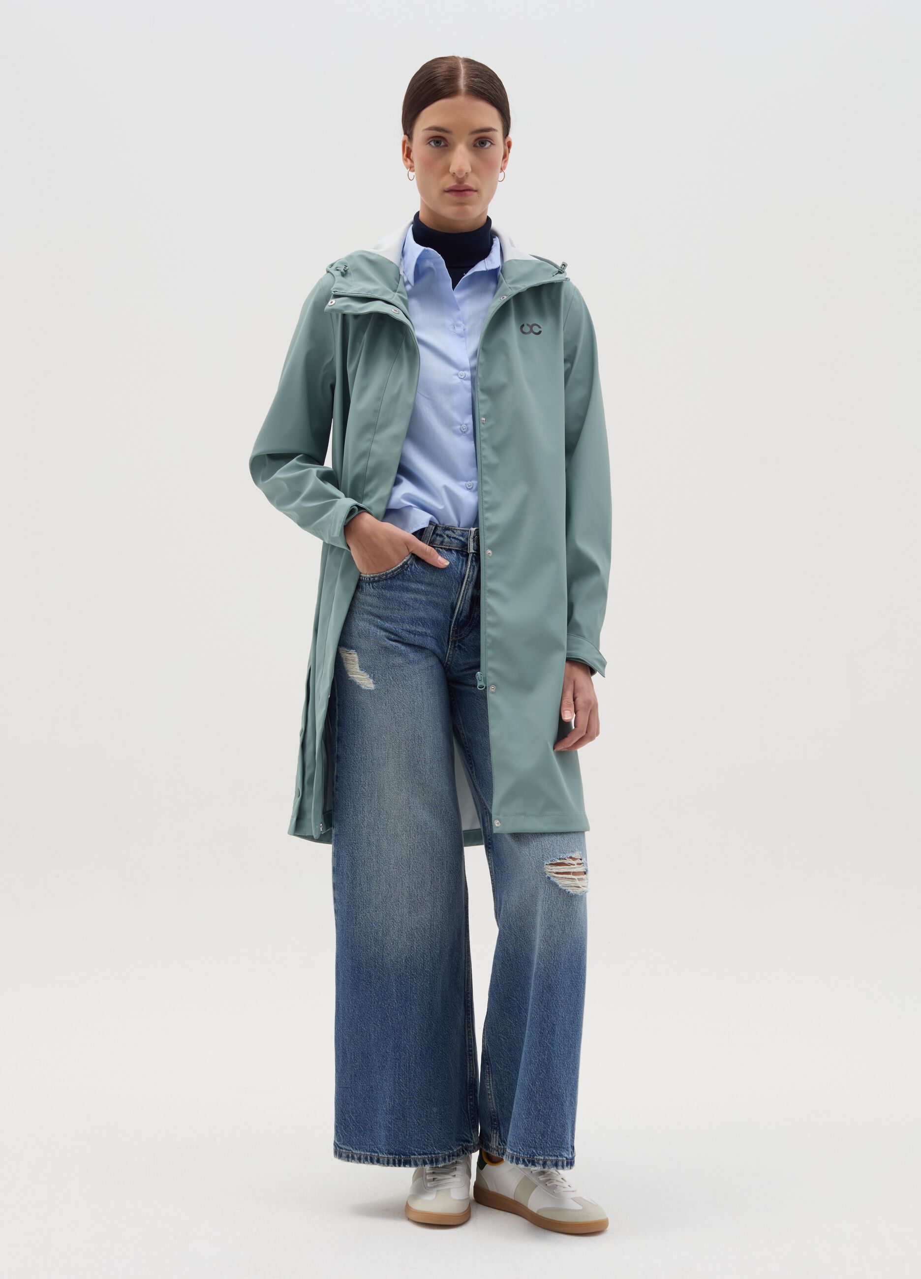 Long parka with hood