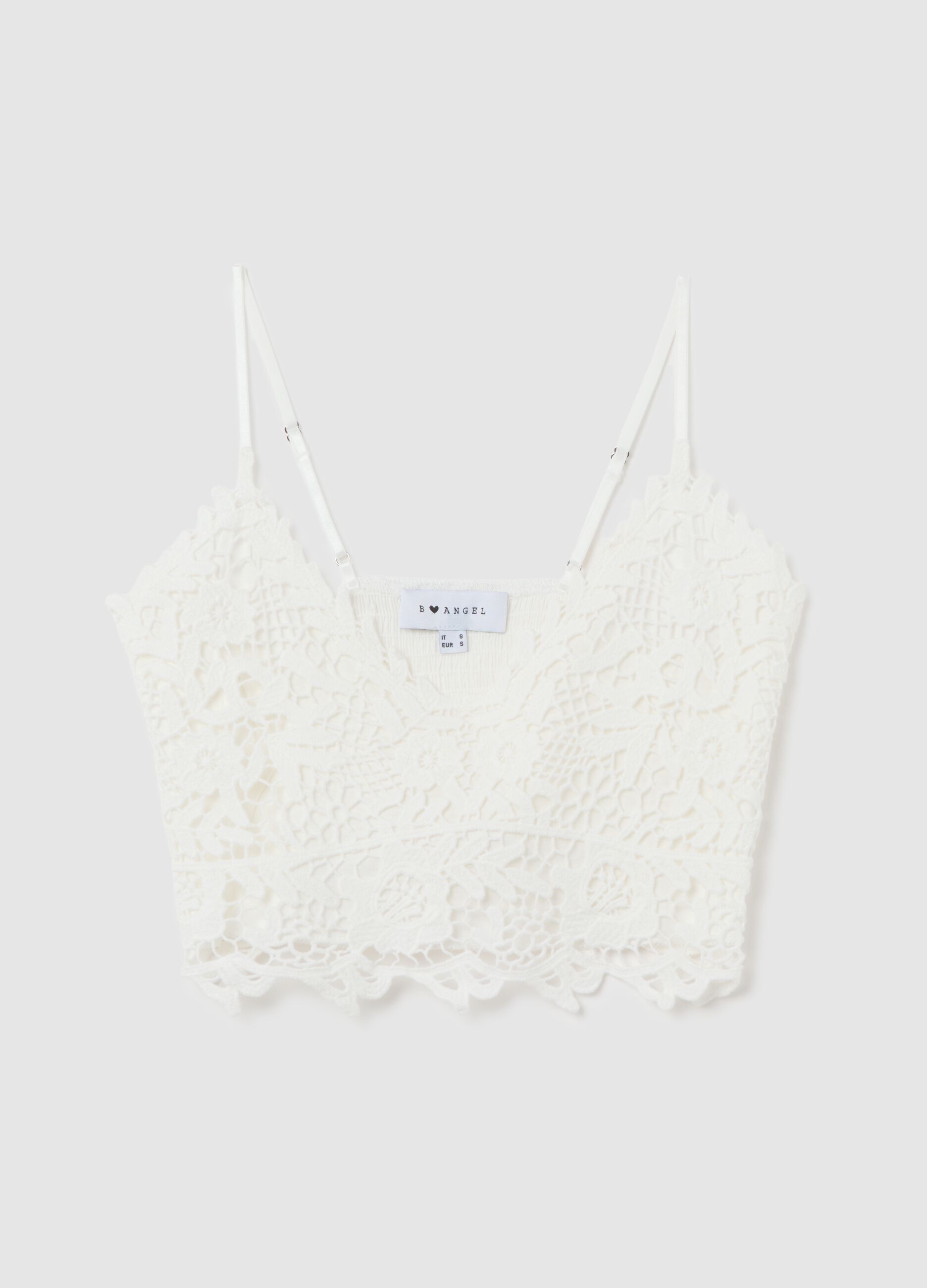 White lace top in pure cotton