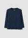 Blue long-sleeve organic cotton T-shirt_0