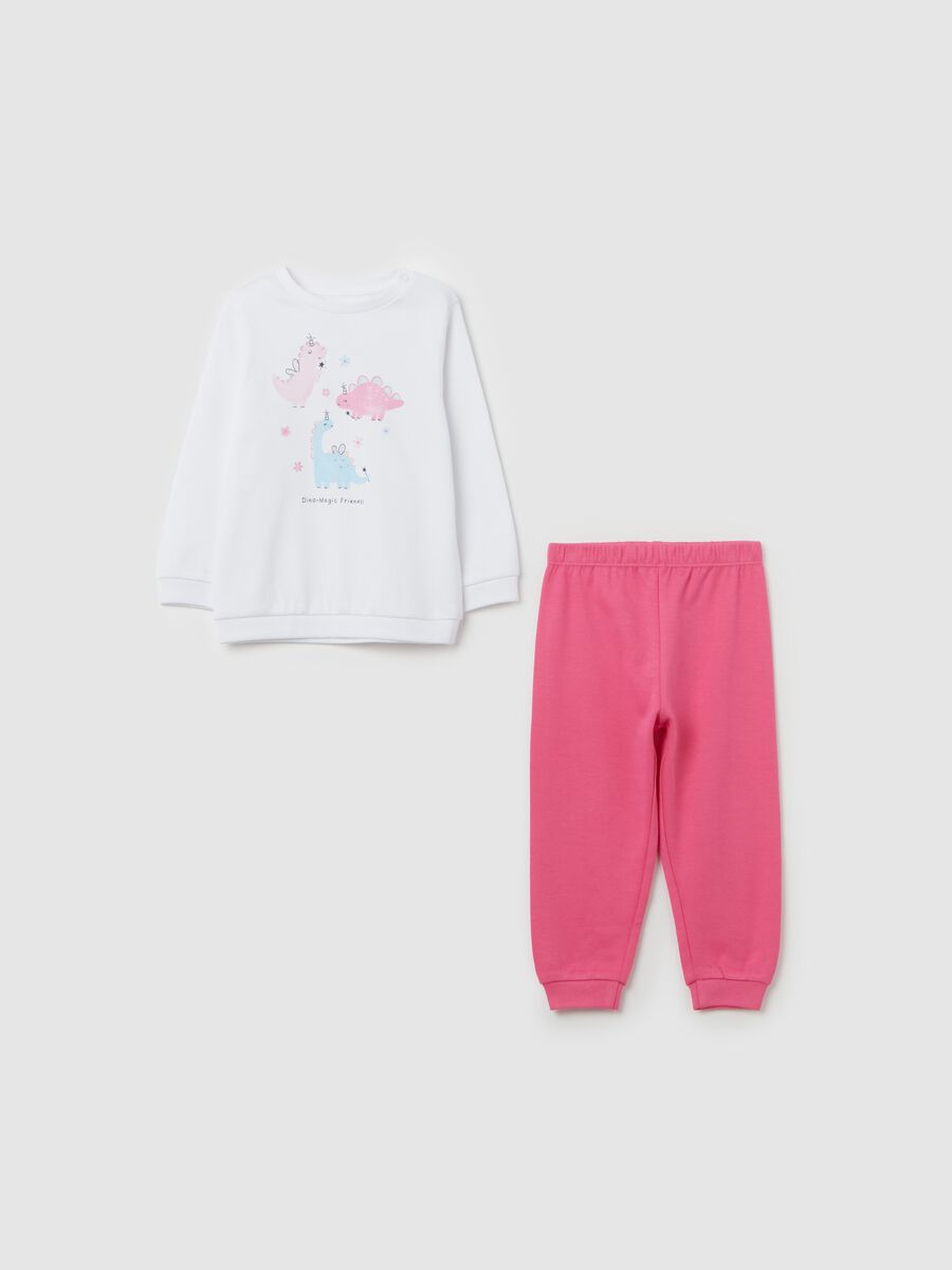 Organic cotton pyjamas with dinosaurs print_0