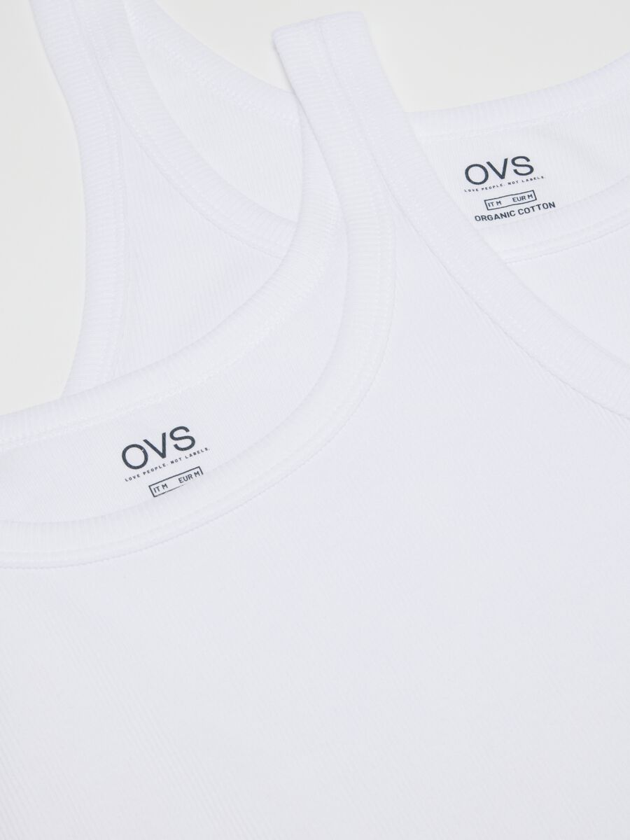 Men's White Cotton Vests Twin Pack_5