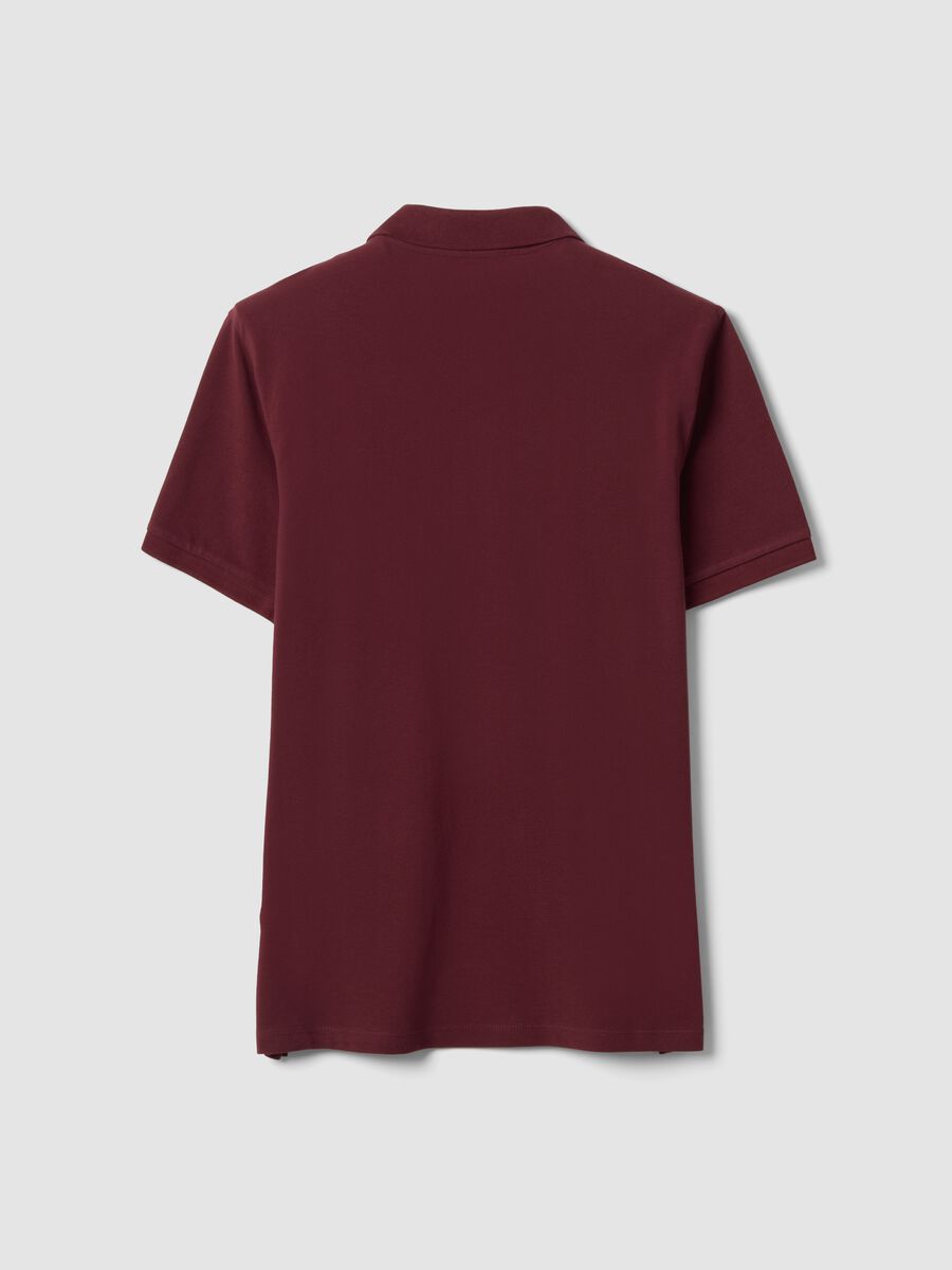 Polo rossa in puro cotone piquet con colletto classico regular fit_1