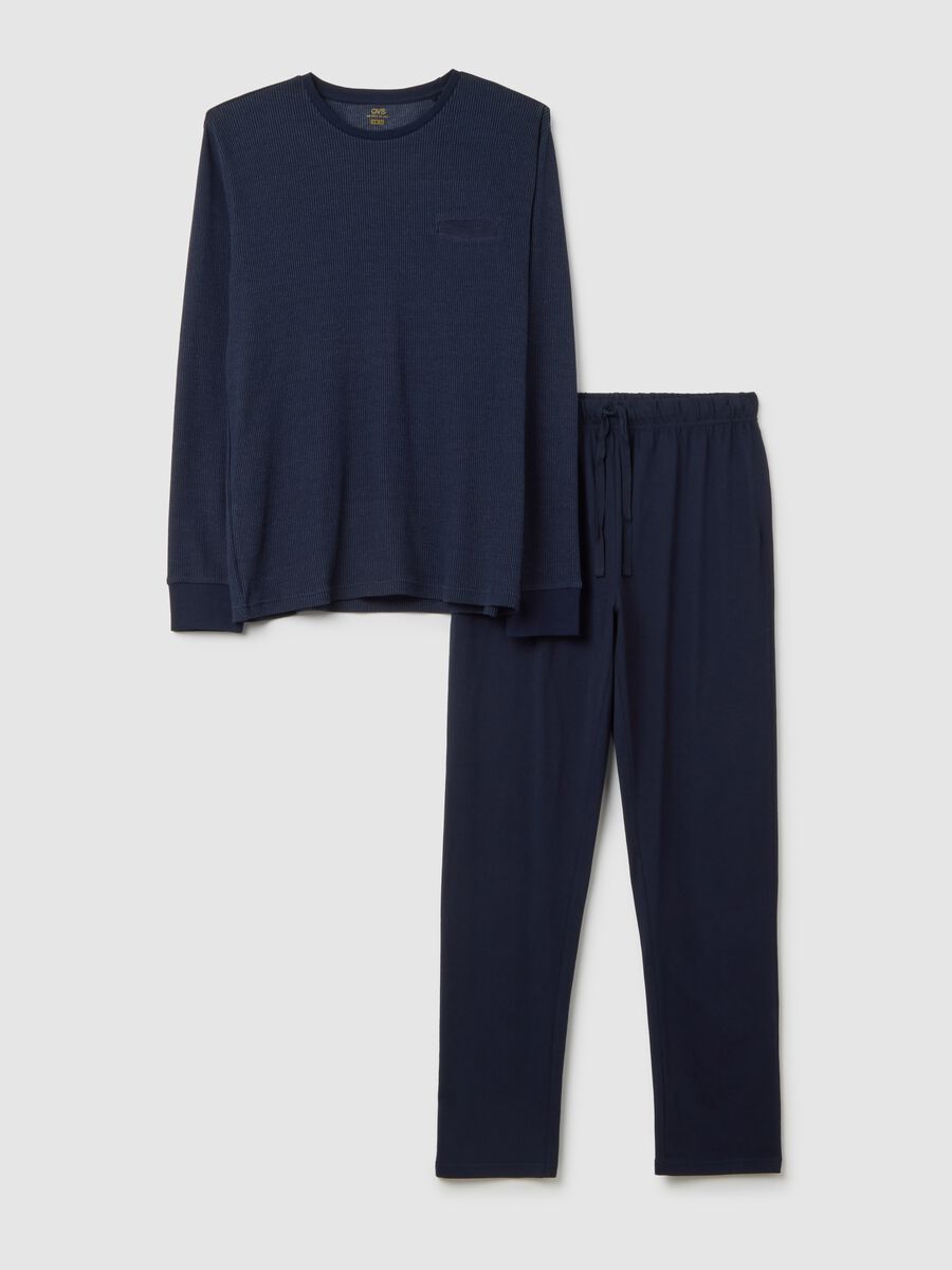 Pigiama in misto cotone blu regular fit_4