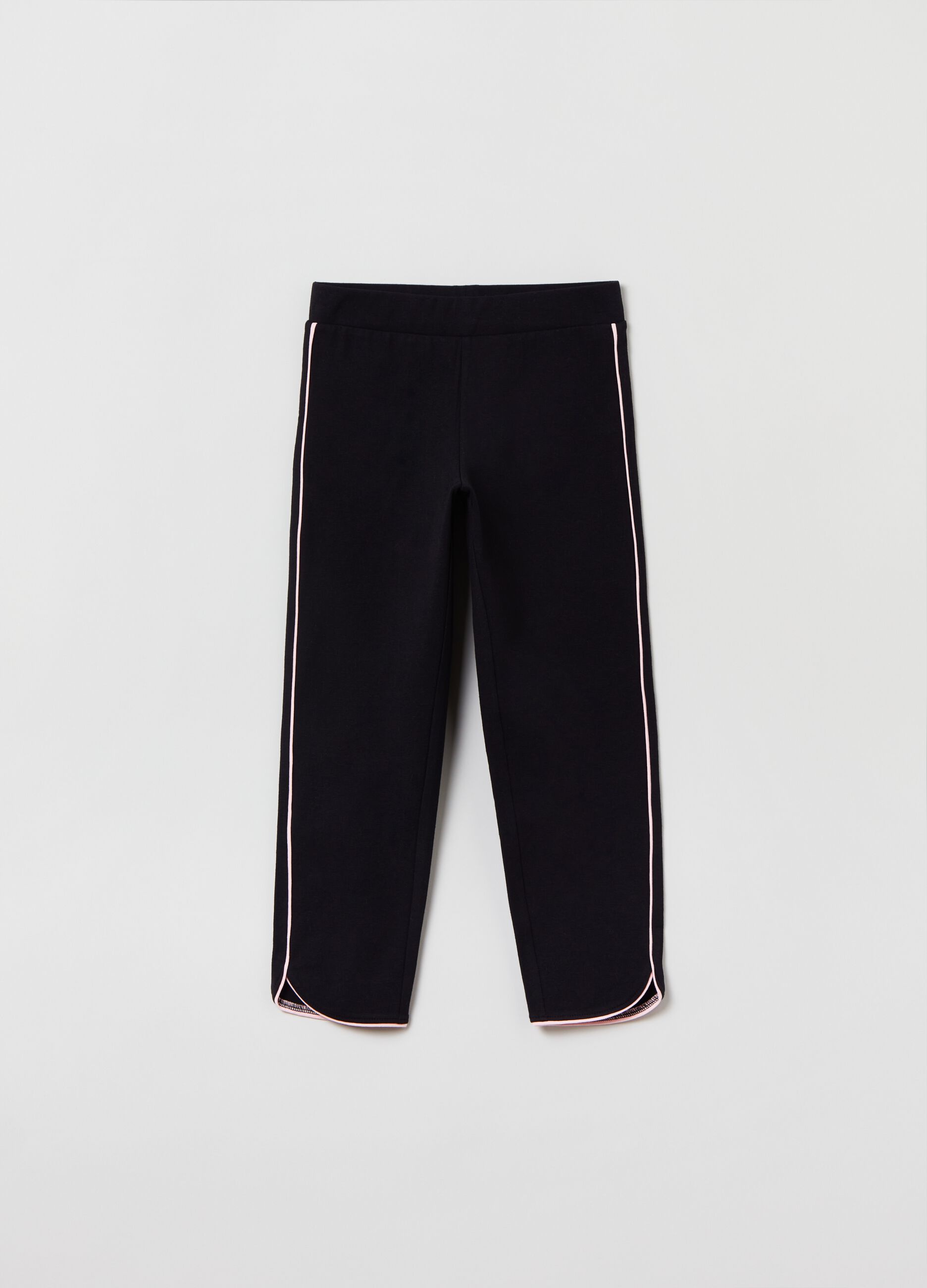 Stretch leggings with contrasting edging