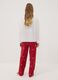 White fleece crew-neck regular-fit printed pyjamas_3