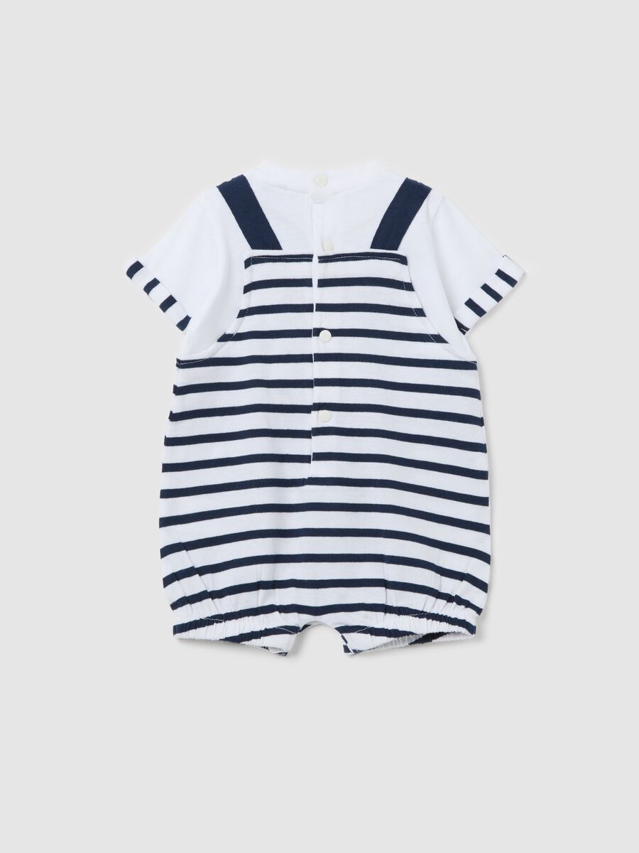 Cotton onesie with white and blue stripes_1
