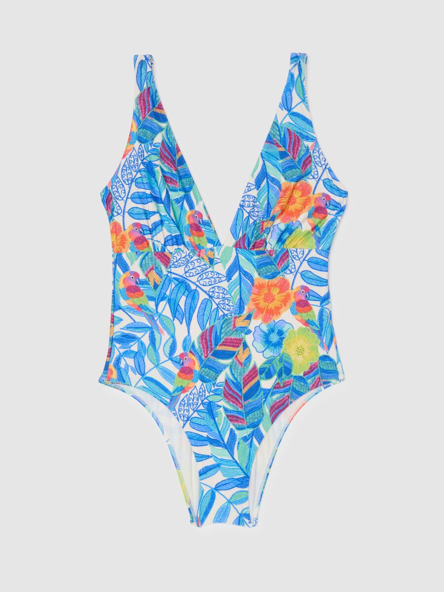 Women's multicolour stretchy one-piece swimsuit_4