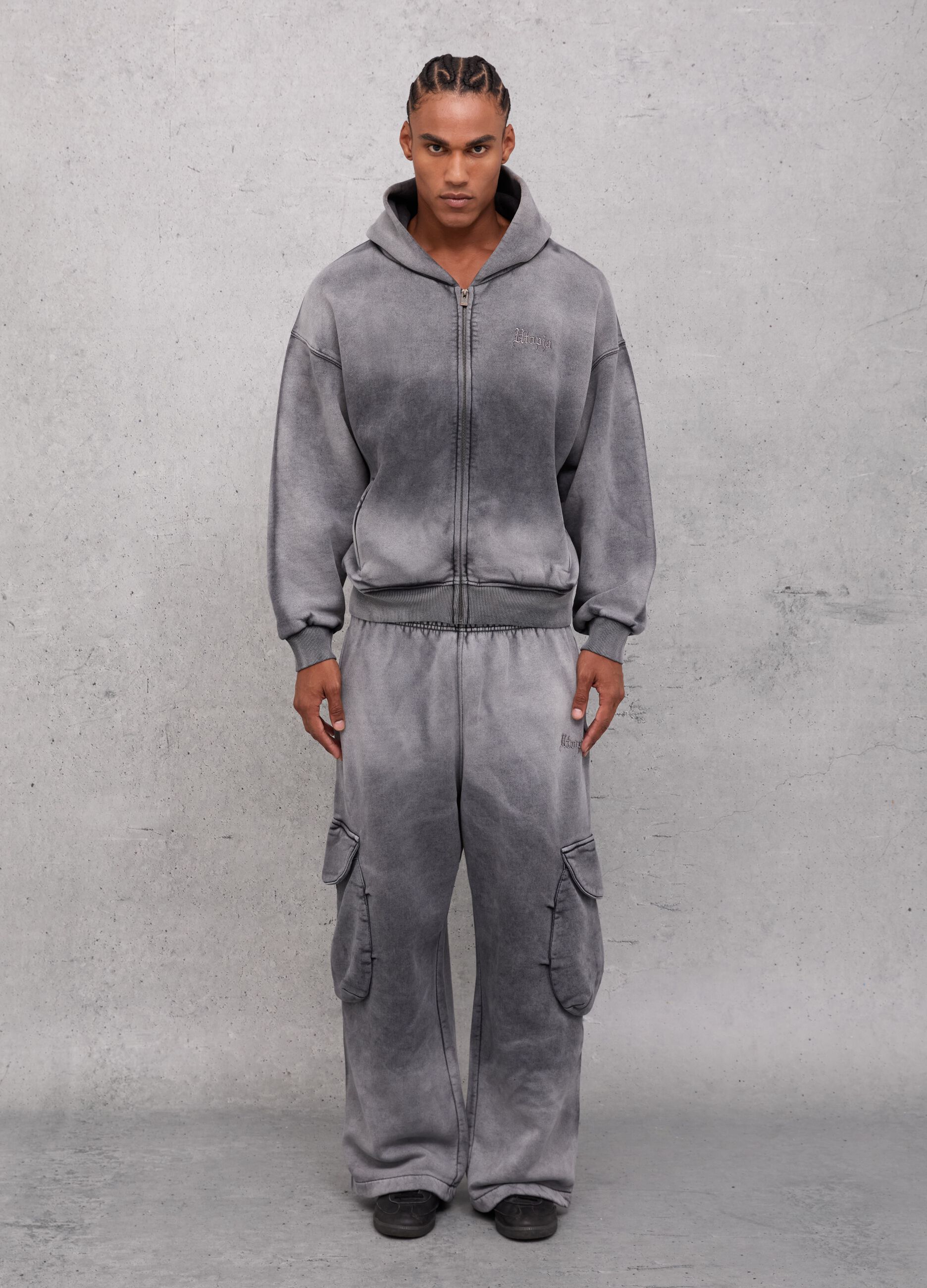Sunfaded Cargo Sweatpants Vintage Grey