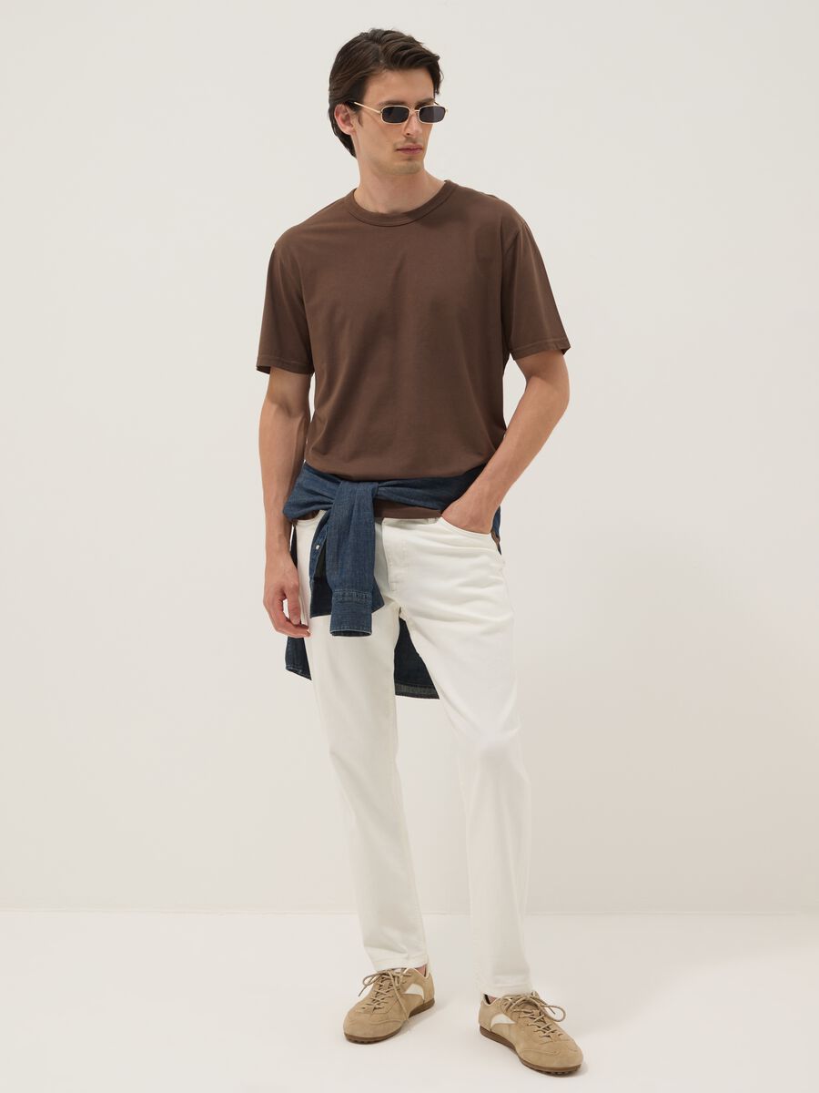 Brown pure cotton relaxed-fit T-shirt_2