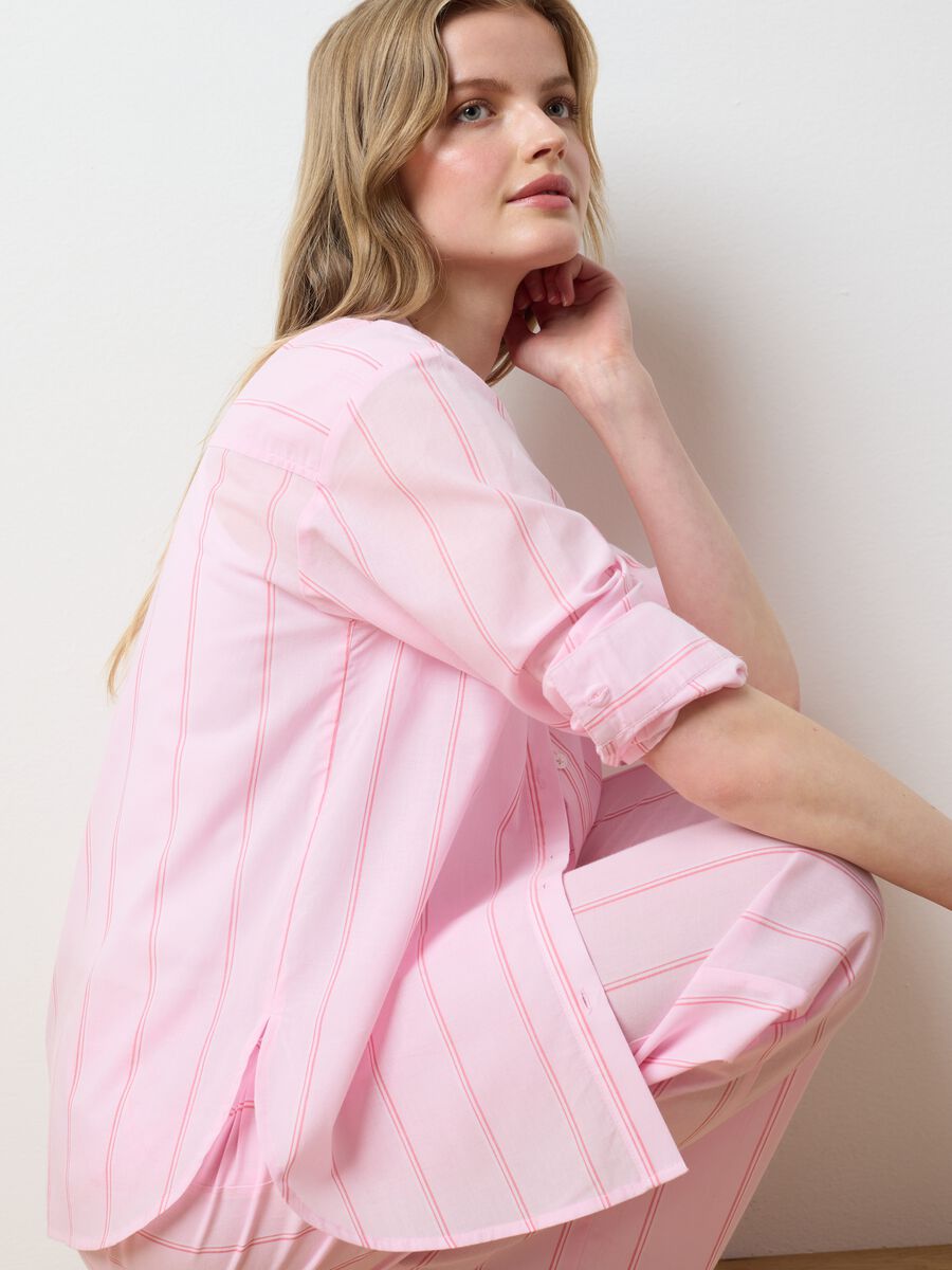 Women's pink pure cotton shirt regular fit with classic collar_0