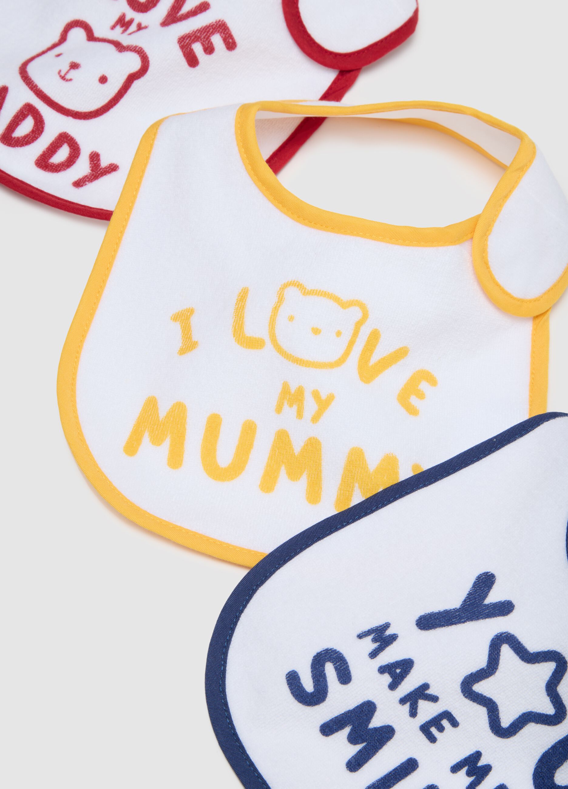 Multicolour cotton blend baby bib multipack