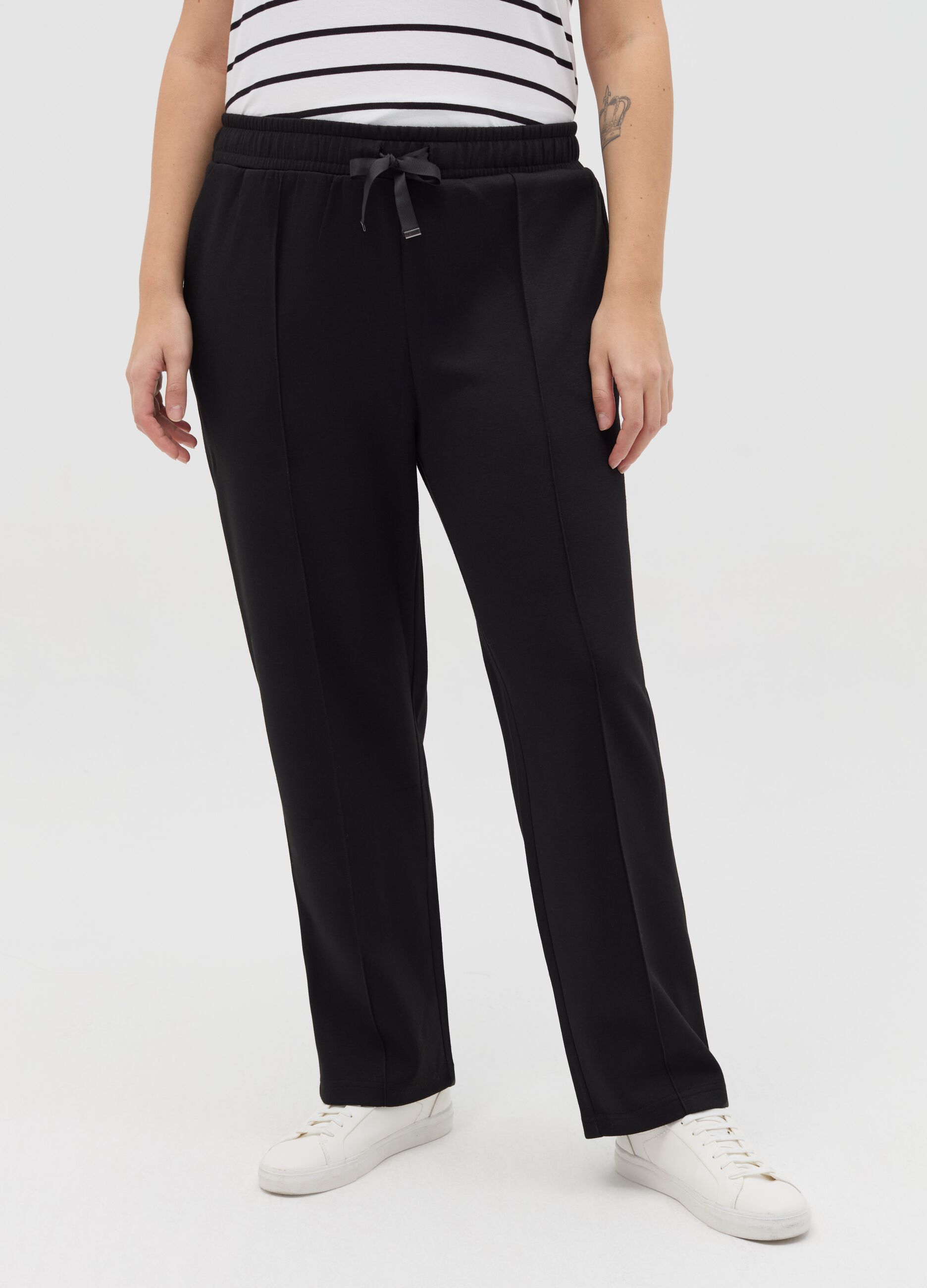 Joggers in felpa con cuciture in rilievo Curvy