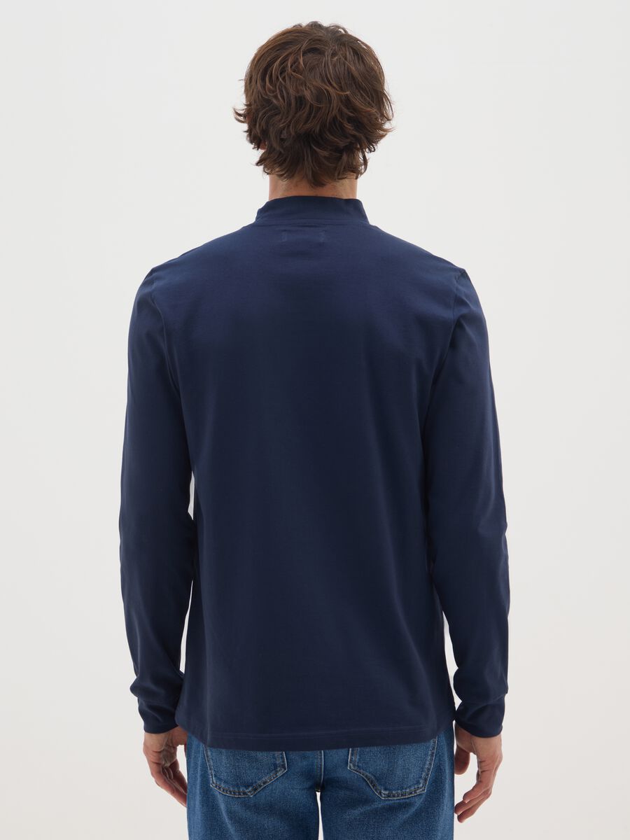 Blue Long Sleeve Cotton Shirt_2