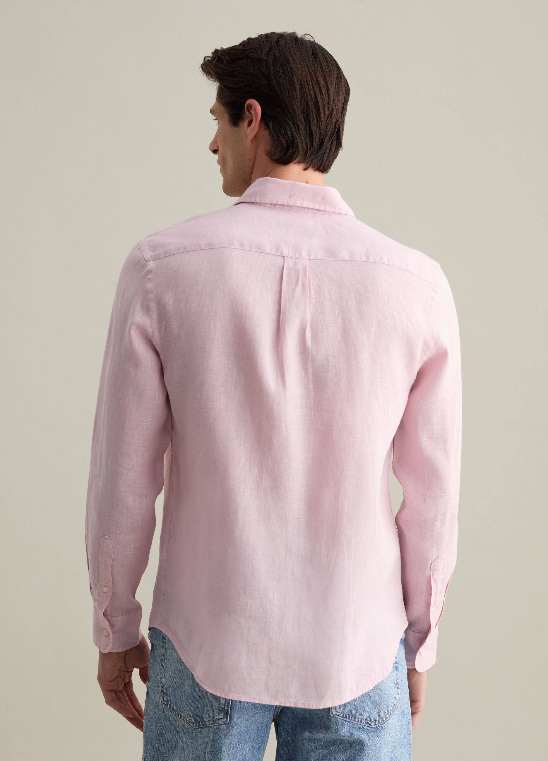 Regular-fit shirt in linen with pocket